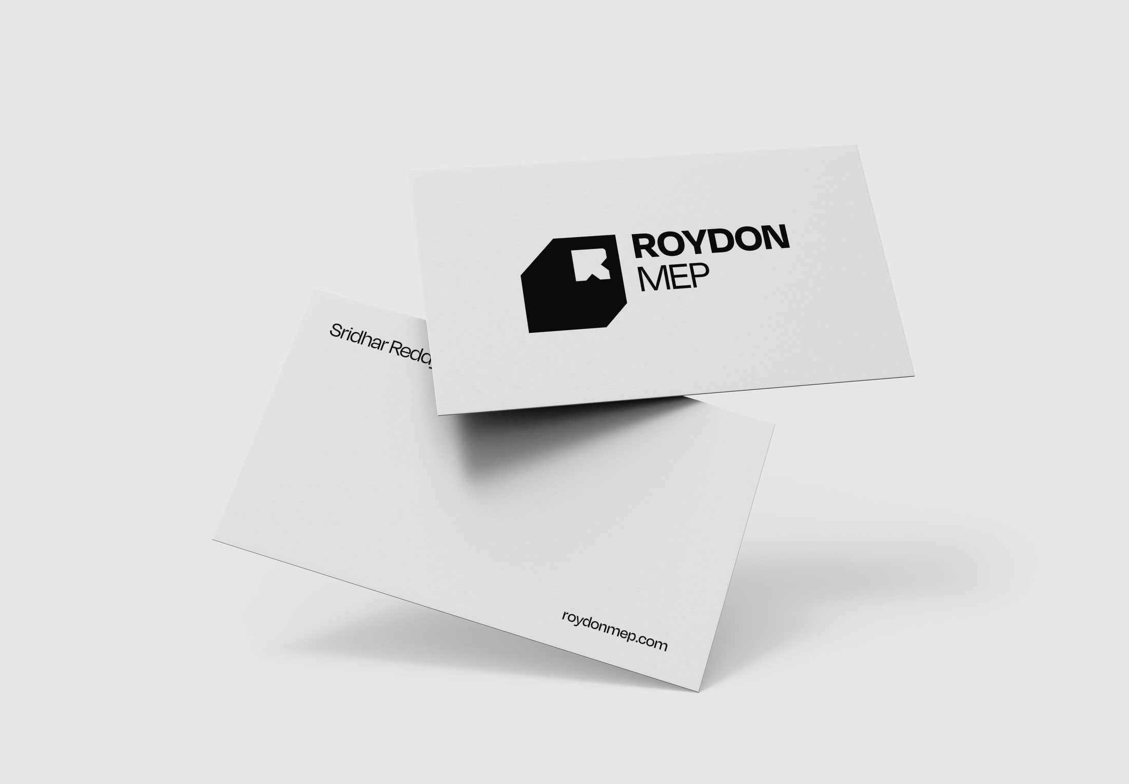 Roydon MEP — stacked business cards